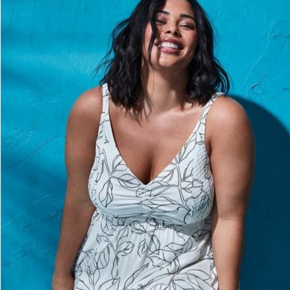 Torrid Midi Lenny Smocked Bodice Dress with Pockets, Size 1x (14-16)